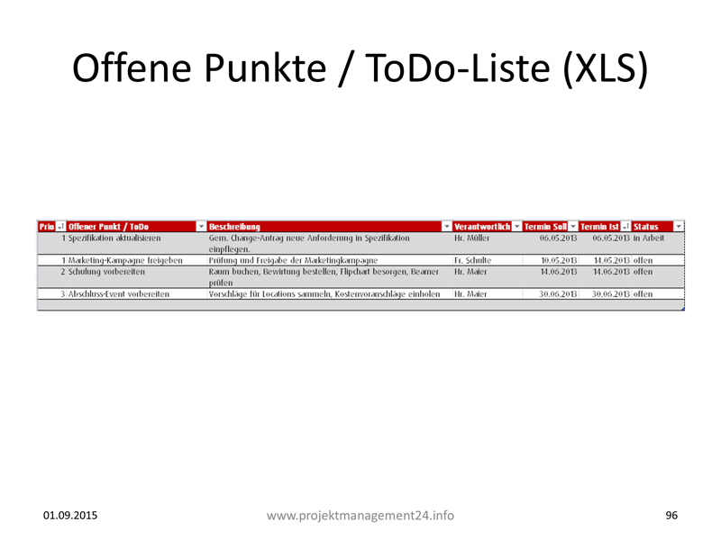 Todo Liste In Excel Projektmanagment